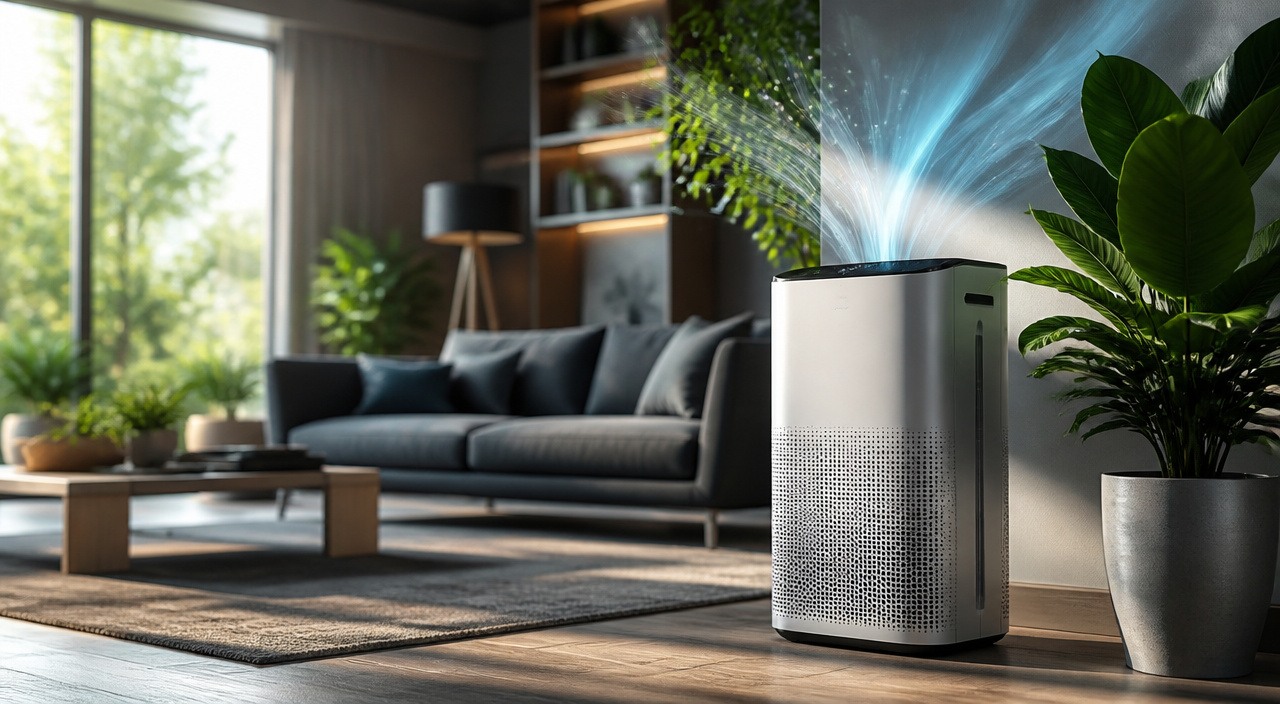Air cleaning unit placed with open space around it